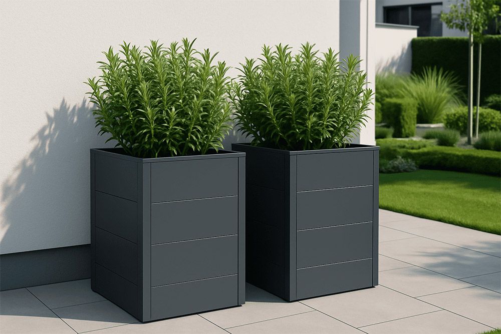 4gardenz 4gardenz vierkante plantenbak met verhoogde bodem 50x50x60cm - antraciet