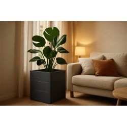 4gardenz vierkante plantenbak met verhoogde bodem 50x50x60cm - antraciet