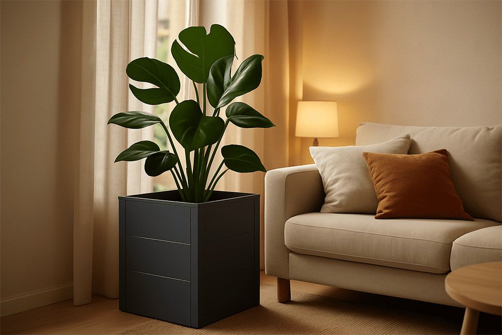 4gardenz 4gardenz vierkante plantenbak met verhoogde bodem 50x50x60cm - antraciet