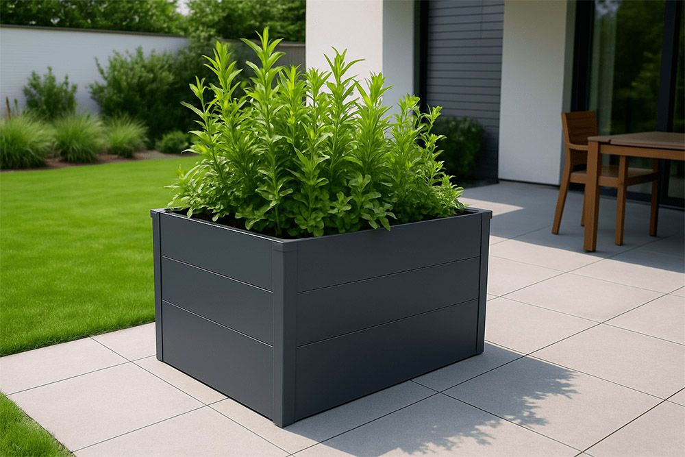 4gardenz 4gardenz rechthoekige plantenbak met verhoogde bodem 100x50x60cm - antraciet