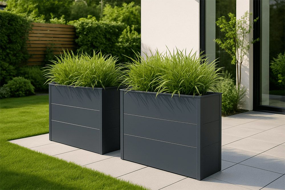 4gardenz 4gardenz rechthoekige plantenbak met verhoogde bodem 100x30x77cm - antraciet
