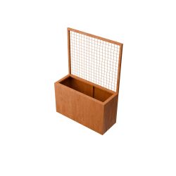 Geroba Verta C2 rechthoekige plantenbak met plantenklimrek 1000x400x1430mm - Cortenstaal