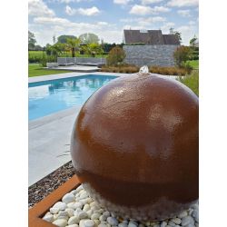 Geroba Globo C1 watertafel vierkant met ronde bol - Cortenstaal