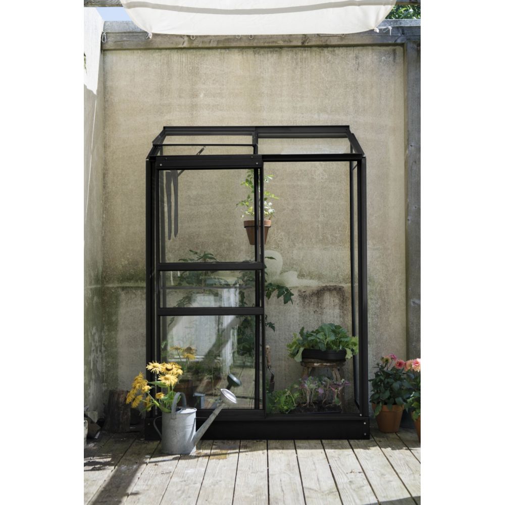 Royal Well muurkas Emma 1 met veiligheidsglas en fundering - zwart