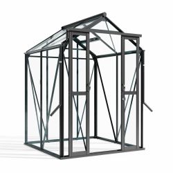 Royal Well Anne 1 tuinkas met veiligheidsglas en fundering - zwart