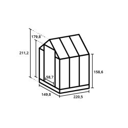 Royal Well Anne 2 tuinkas met veiligheidsglas en fundering - zwart