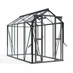 Royal Well Anne 3 tuinkas met veiligheidsglas en fundering - zwart