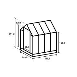 Royal Well Anne 3 tuinkas met veiligheidsglas en fundering - zwart