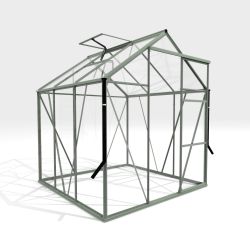 Royal Well Kate 1 tuinkas met veiligheidsglas en fundering - groengrijs