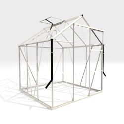 Royal Well Kate 1 tuinkas met veiligheidsglas en fundering - wit