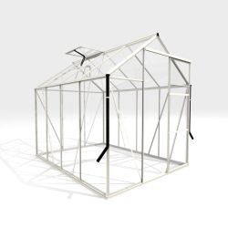 Royal Well Kate 2 tuinkas met veiligheidsglas en fundering - wit