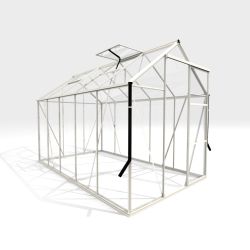 Royal Well Kate 3 tuinkas met veiligheidsglas en fundering - wit