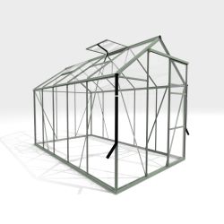 Royal Well Kate 3 tuinkas met veiligheidsglas en fundering - groengrijs