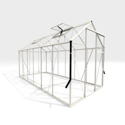 Royal Well Kate 4 tuinkas met veiligheidsglas en fundering - wit