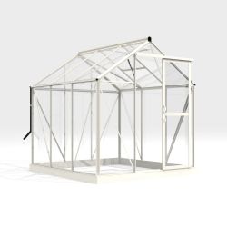 Royal Well Mary 1 tuinkas met veiligheidsglas en fundering - wit