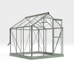 Royal Well Mary 1 tuinkas met veiligheidsglas en fundering - groengrijs