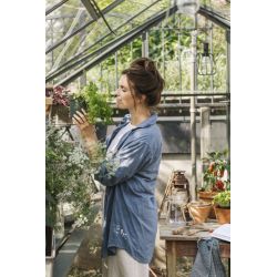 Royal Well Mary 1 tuinkas met veiligheidsglas en fundering - groengrijs