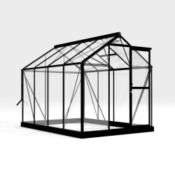 Royal Well Mary 2 tuinkas met veiligheidsglas en fundering - zwart