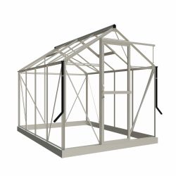 Royal Well Mary 2 tuinkas met veiligheidsglas en fundering - wit