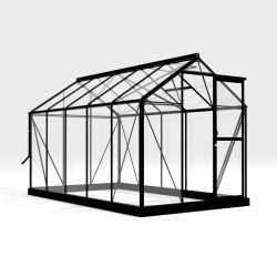 Royal Well Mary 3 tuinkas met veiligheidsglas en fundering - zwart