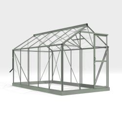 Royal Well Mary 3 tuinkas met veiligheidsglas en fundering - groengrijs