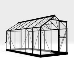 Royal Well Mary 4 tuinkas met veiligheidsglas en fundering - zwart