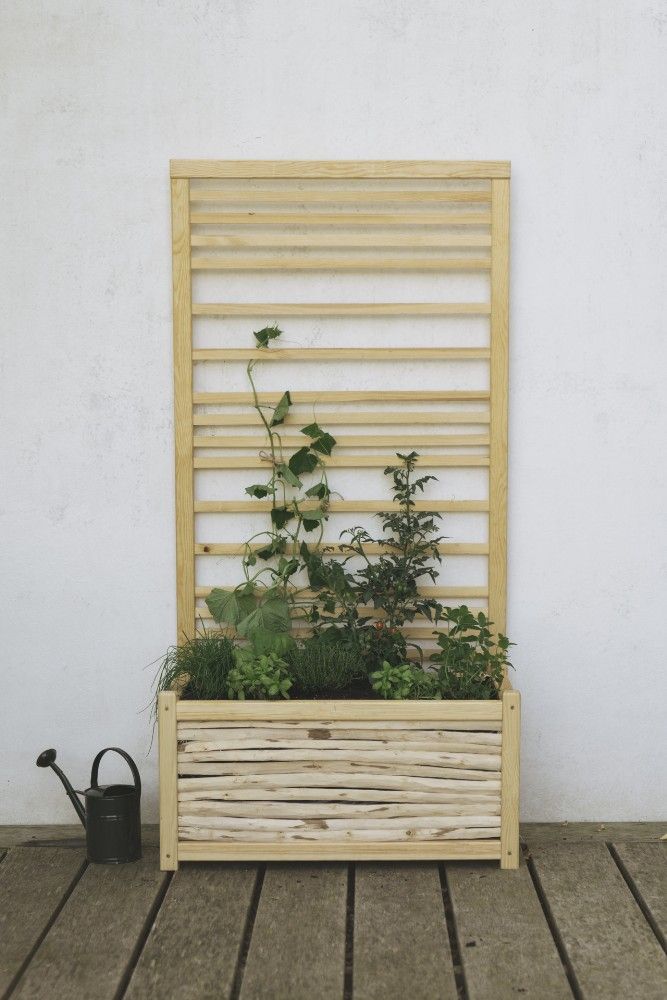 Royal Well Dominic bloembak/plantenbak met trellis/plantenklimrek 162x80x43 cm - hout