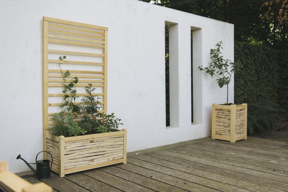 Royal Well Dominic bloembak/plantenbak met trellis/plantenklimrek 162x80x43 cm - hout