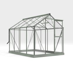 Royal Well Mary 2 tuinkas met veiligheidsglas en fundering - groengrijs