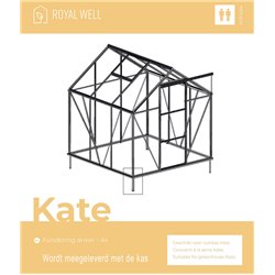 Royal Well Kate 2 tuinkas met veiligheidsglas en fundering - wit