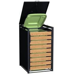 Practo Garden klikokast container ombouw staal - zwart/houtlook