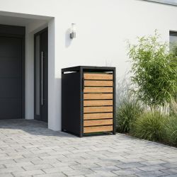 Practo Garden klikokast container ombouw staal - zwart/houtlook