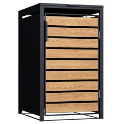 Practo Garden klikokast container ombouw staal - zwart/houtlook