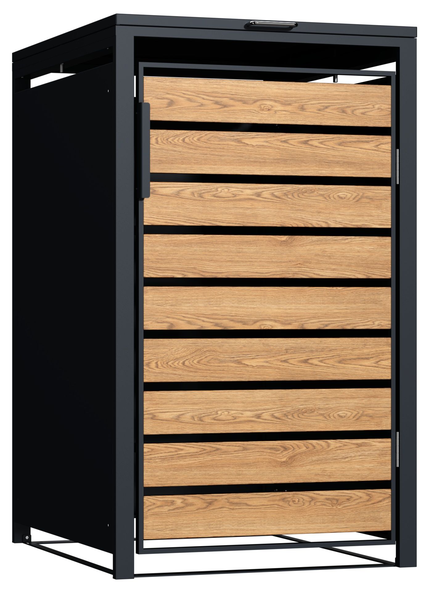 Practo Garden klikokast container ombouw staal - zwart/houtlook